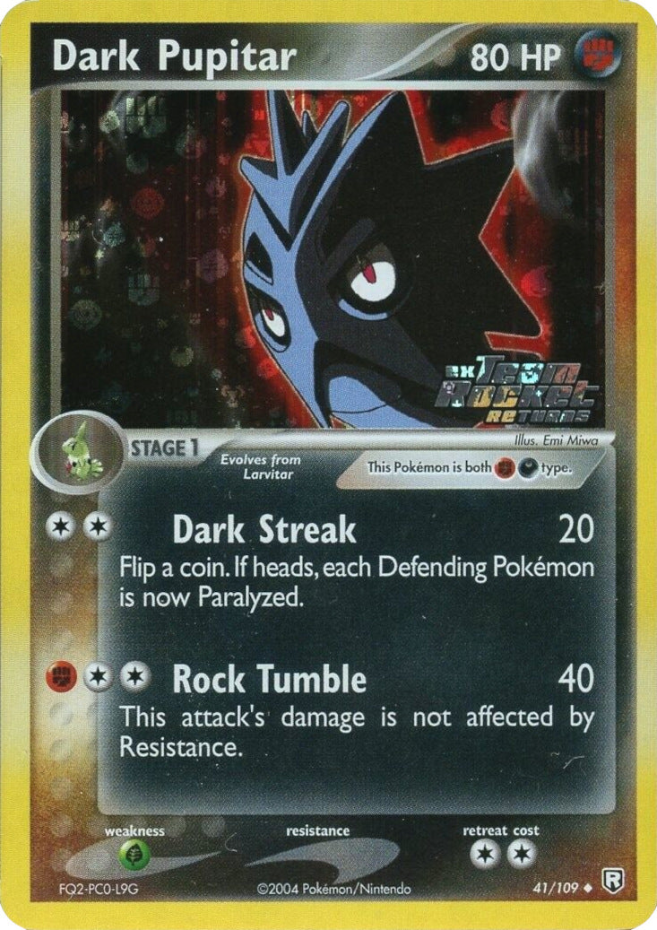 Dark Pupitar (41/109) (Stamped) [EX: Team Rocket Returns] | Galactic Gamez