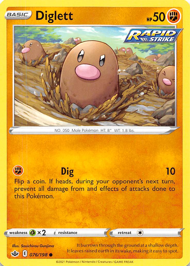 Diglett (076/198) [Sword & Shield: Chilling Reign] | Galactic Gamez