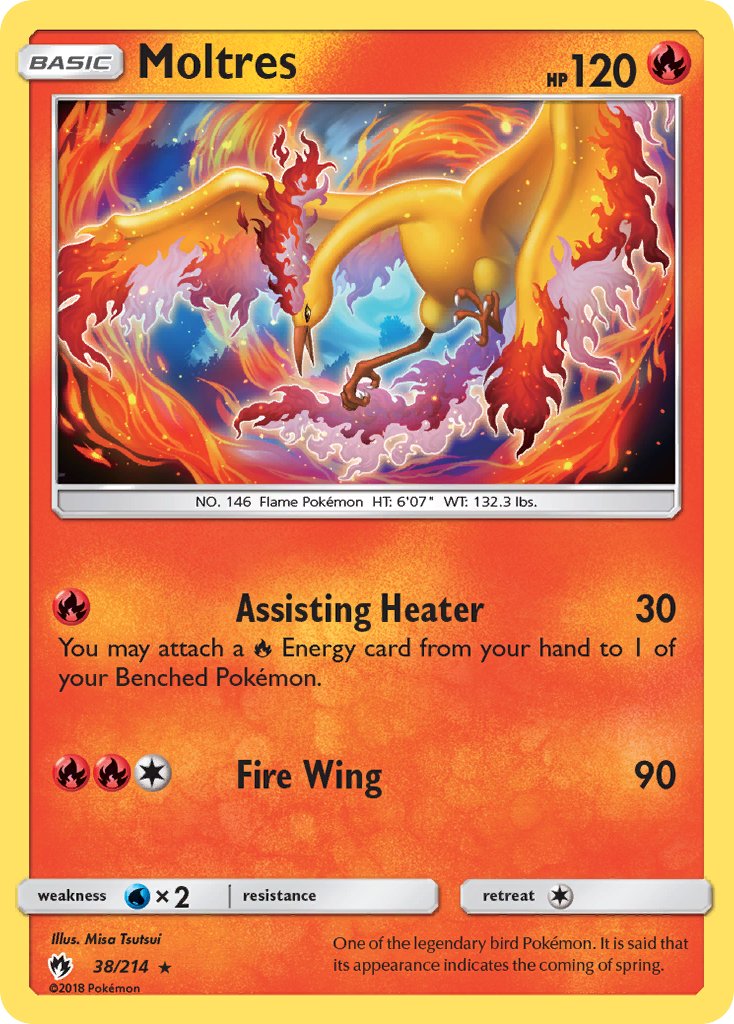 Moltres (38/214) (Let's Play, Eevee) Cracked Ice Holo) (Theme Deck Exclusive) [Sun & Moon: Lost Thunder] | Galactic Gamez