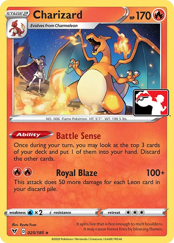 Charizard (025/185) [Prize Pack Series One] | Galactic Gamez