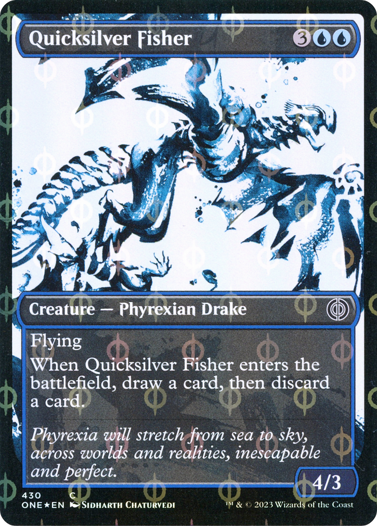 Quicksilver Fisher (Showcase Ichor Step-and-Compleat Foil) [Phyrexia: All Will Be One] | Galactic Gamez