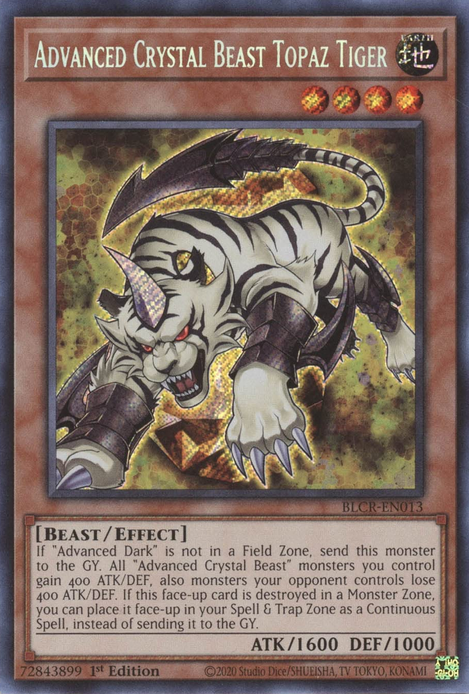 Advanced Crystal Beast Topaz Tiger [BLCR-EN013] Secret Rare | Galactic Gamez