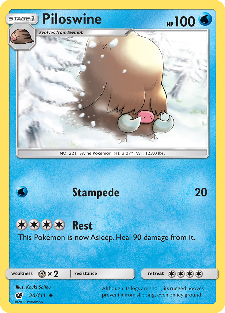 Piloswine (20/111) [Sun & Moon: Crimson Invasion] | Galactic Gamez