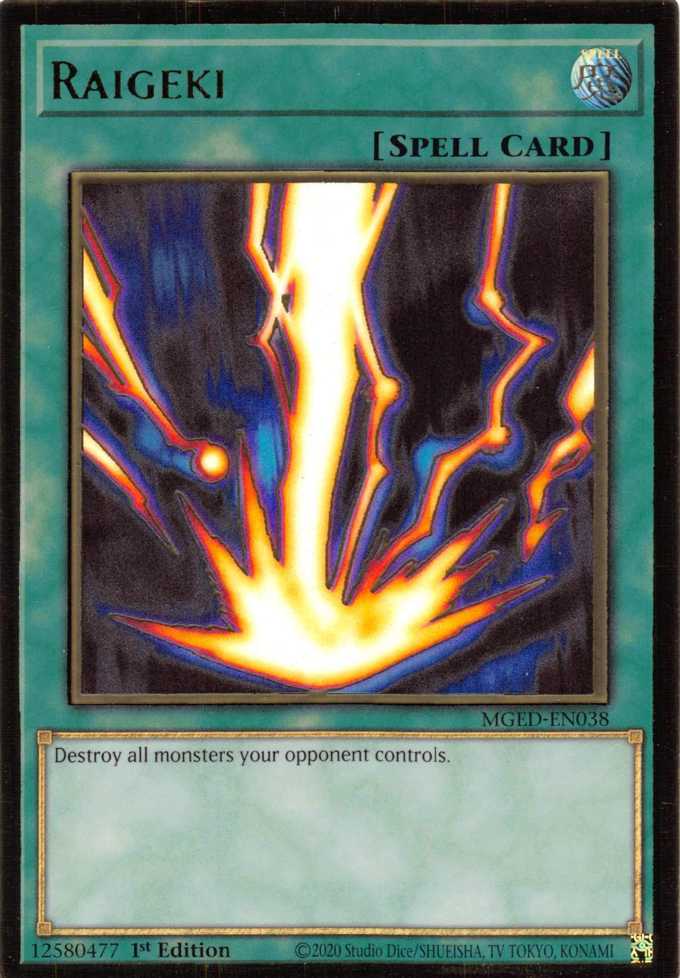 Raigeki [MGED-EN038] Gold Rare | Galactic Gamez