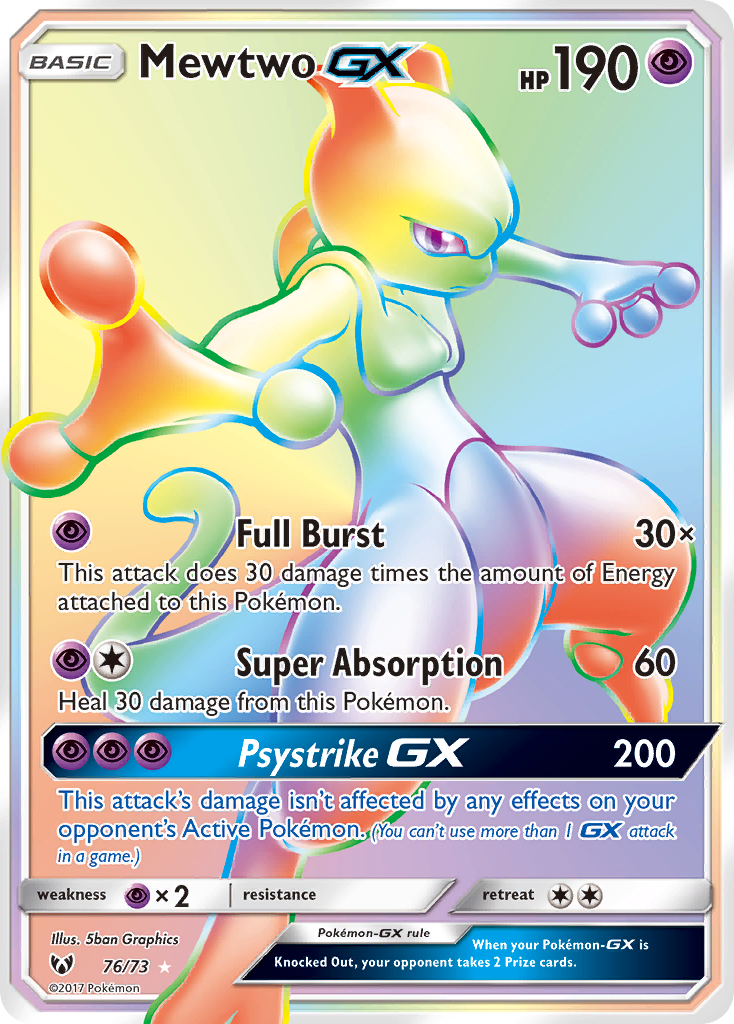 Mewtwo GX (76/73) [Sun & Moon: Shining Legends] | Galactic Gamez