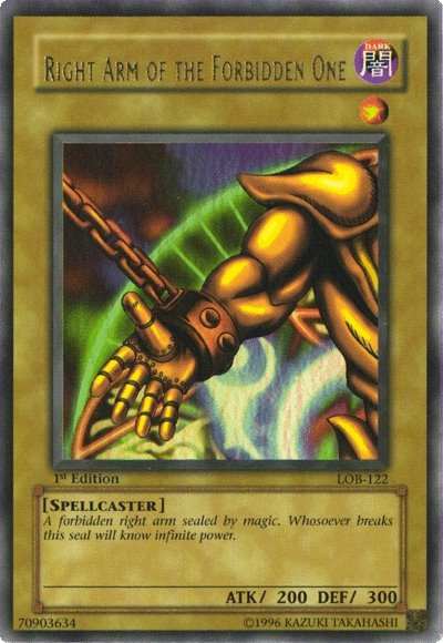 Right Arm of the Forbidden One [LOB-122] Ultra Rare | Galactic Gamez