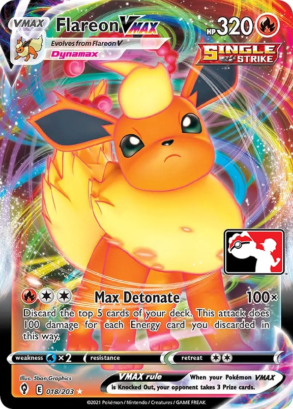 Flareon VMAX (018/203) [Prize Pack Series One] | Galactic Gamez