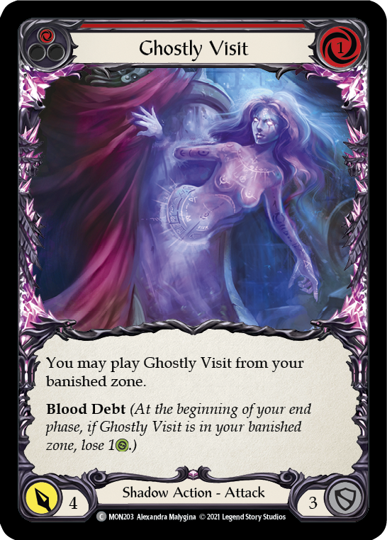 Ghostly Visit (Red) (Rainbow Foil) [MON203-RF] 1st Edition Rainbow Foil | Galactic Gamez