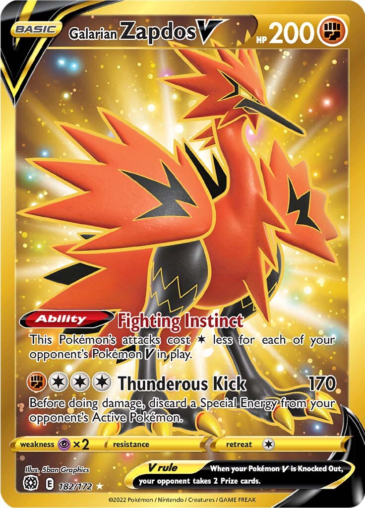 Galarian Zapdos V (182/172) [Sword & Shield: Brilliant Stars] | Galactic Gamez