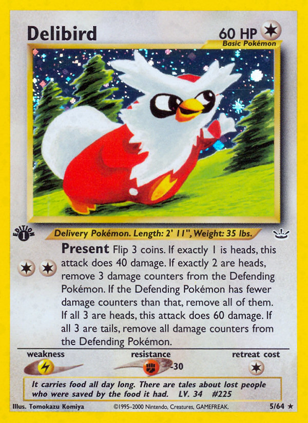 Delibird (5/64) [Neo Revelation 1st Edition] | Galactic Gamez