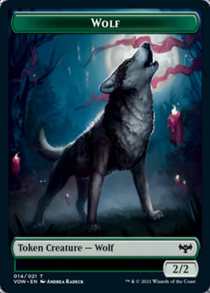 Zombie (008) // Wolf (014) Double-sided Token [Innistrad: Crimson Vow Tokens] | Galactic Gamez