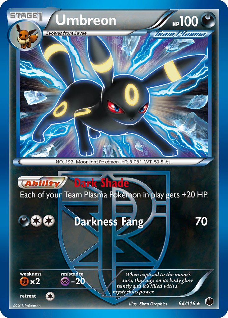 Umbreon (64/116) (Moltres Legendary Battle Deck) (Theme Deck Exclusive) [Black & White: Plasma Freeze] | Galactic Gamez