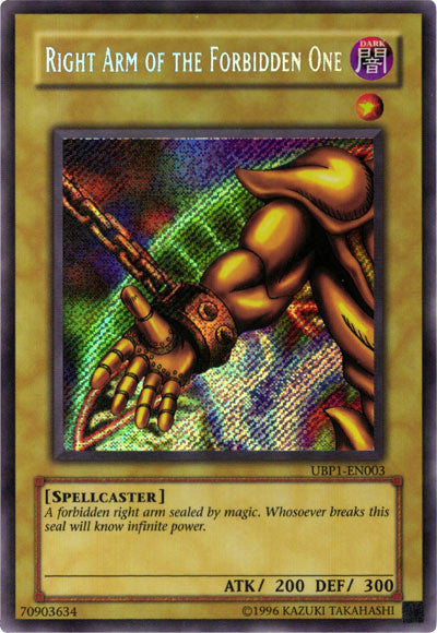 Right Arm of the Forbidden One [UBP1-EN003] Secret Rare | Galactic Gamez