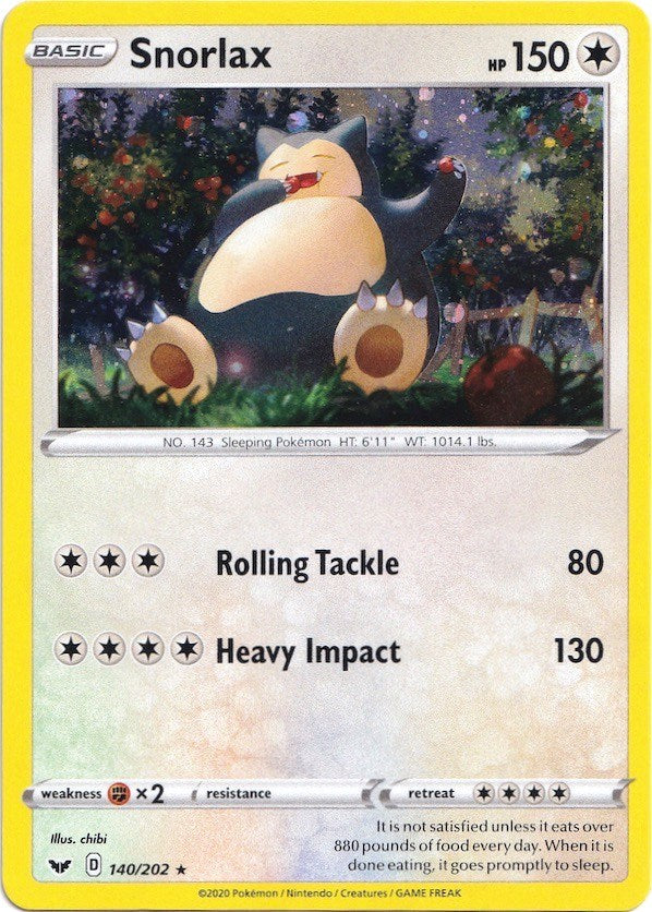 Snorlax (140/202) (Cosmos Holo) [Sword & Shield: Base Set] | Galactic Gamez