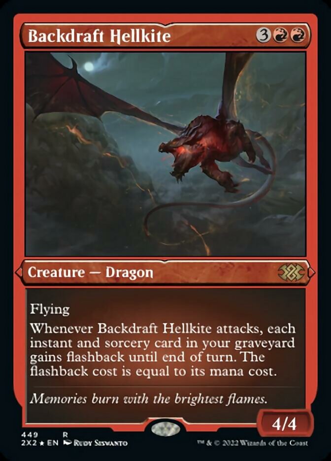 Backdraft Hellkite (Foil Etched) [Double Masters 2022] | Galactic Gamez