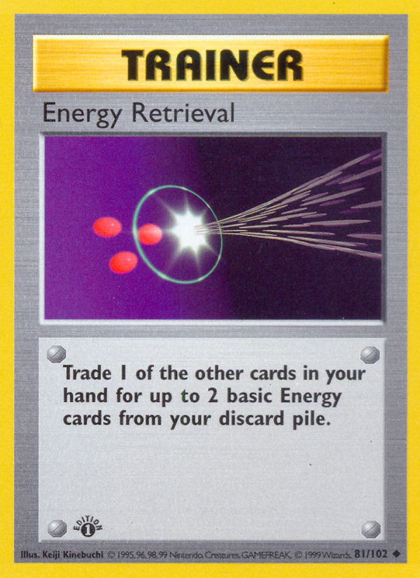 Energy Retrieval (81/102) (Shadowless) [Base Set 1st Edition] | Galactic Gamez