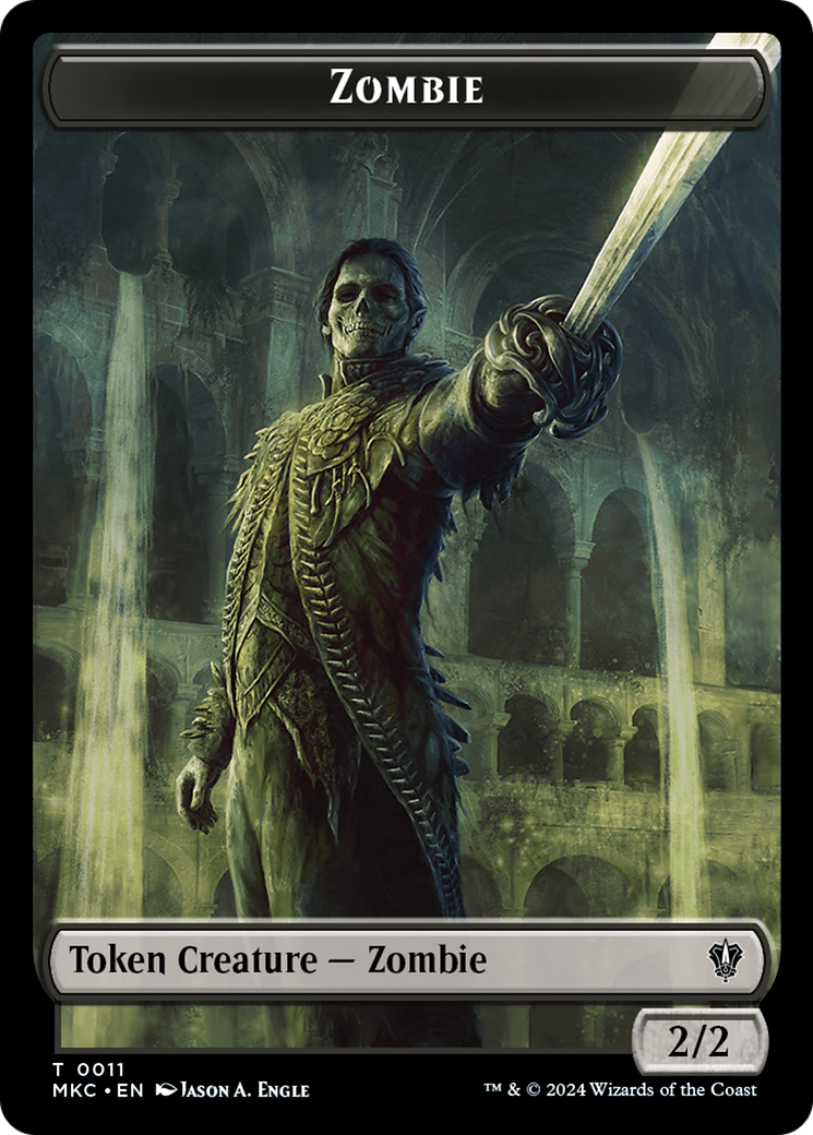 Vizier of Many Faces // Zombie Double-Sided Token [Murders at Karlov Manor Commander Tokens] | Galactic Gamez