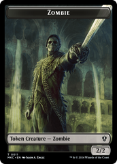 Salamander Warrior // Zombie Double-Sided Token [Murders at Karlov Manor Commander Tokens] | Galactic Gamez