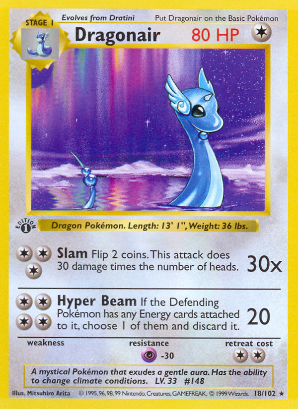 Dragonair (18/102) (Shadowless) [Base Set 1st Edition] | Galactic Gamez