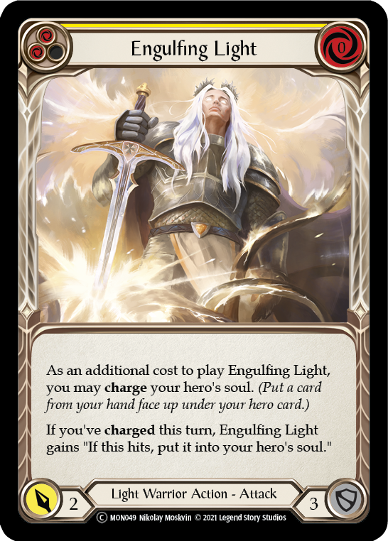 Engulfing Light (Yellow) (Rainbow Foil) [U-MON049-RF] Unlimited Edition Rainbow Foil | Galactic Gamez
