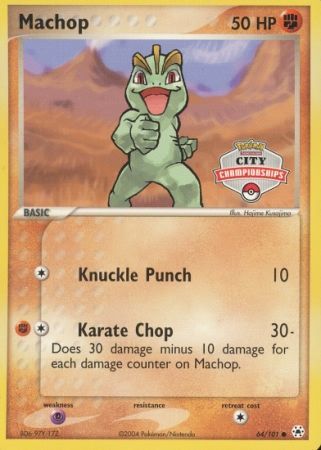 Machop (64/101) (City Championship Promo) [EX: Hidden Legends] | Galactic Gamez