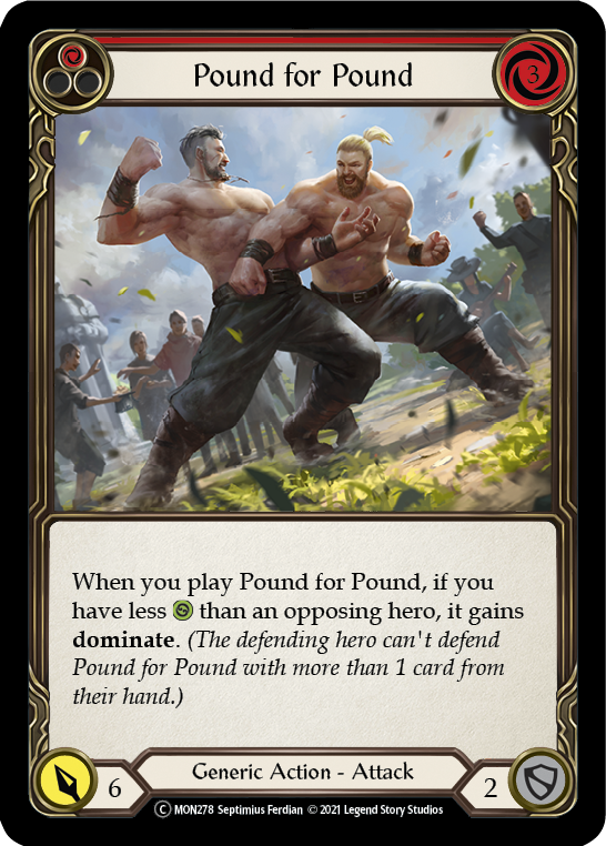 Pound for Pound (Red) (Rainbow Foil) [U-MON278-RF] Unlimited Edition Rainbow Foil | Galactic Gamez