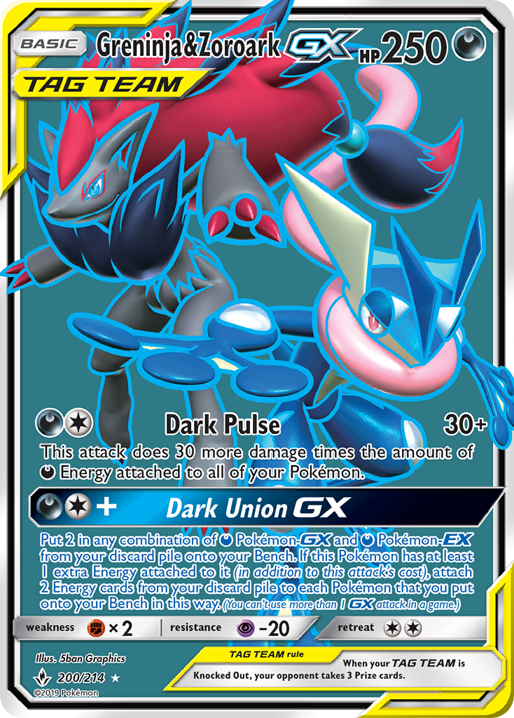 Greninja & Zoroark GX (200/214) [Sun & Moon: Unbroken Bonds] | Galactic Gamez