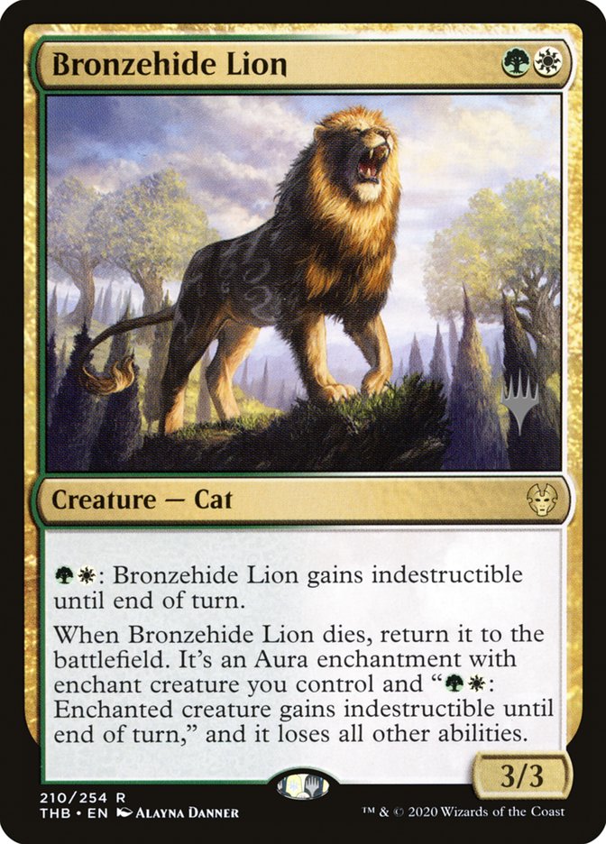 Bronzehide Lion (Promo Pack) [Theros Beyond Death Promos] | Galactic Gamez