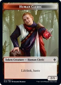 Human Cleric // Food (17) Double-sided Token [Throne of Eldraine Tokens] | Galactic Gamez