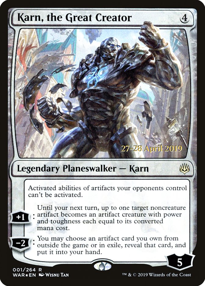 Karn, the Great Creator  [War of the Spark Prerelease Promos] | Galactic Gamez