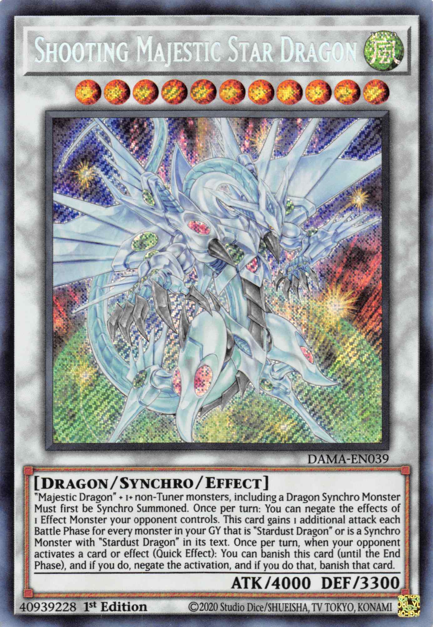 Shooting Majestic Star Dragon [DAMA-EN039] Secret Rare | Galactic Gamez