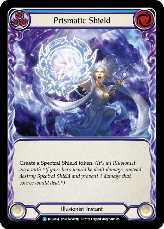 Prismatic Shield (Blue) (Rainbow Foil) [MON094-RF] 1st Edition Rainbow Foil | Galactic Gamez