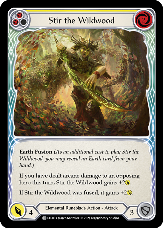 Stir the Wildwood (Yellow) [ELE083] (Tales of Aria)  1st Edition Rainbow Foil | Galactic Gamez