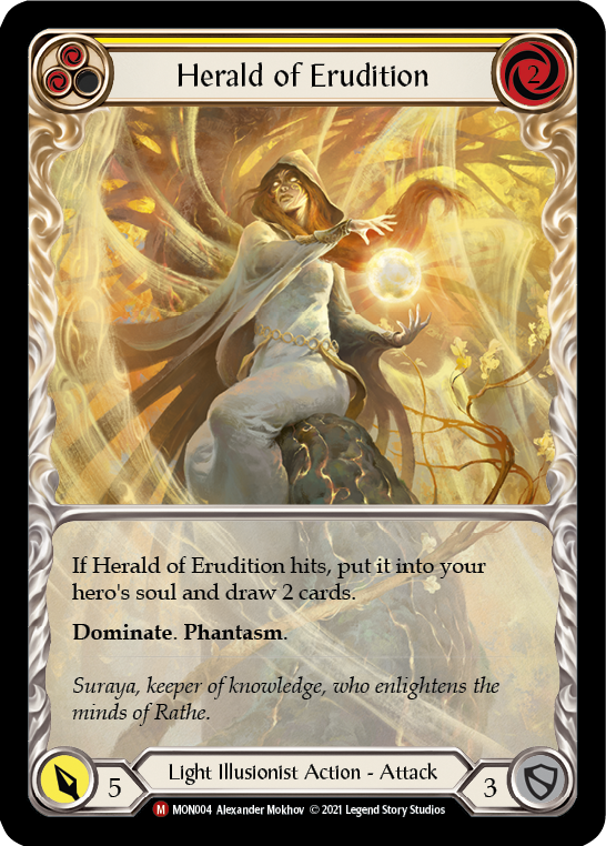 Herald of Erudition (Extended Art Rainbow Foil) [MON004-EA] 1st Edition Rainbow Foil | Galactic Gamez