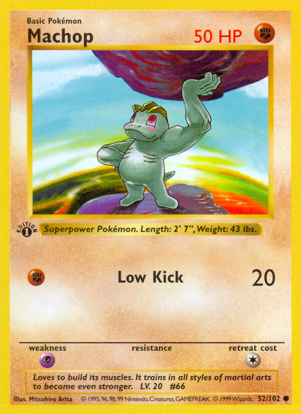 Machop (52/102) (Shadowless) [Base Set 1st Edition] | Galactic Gamez