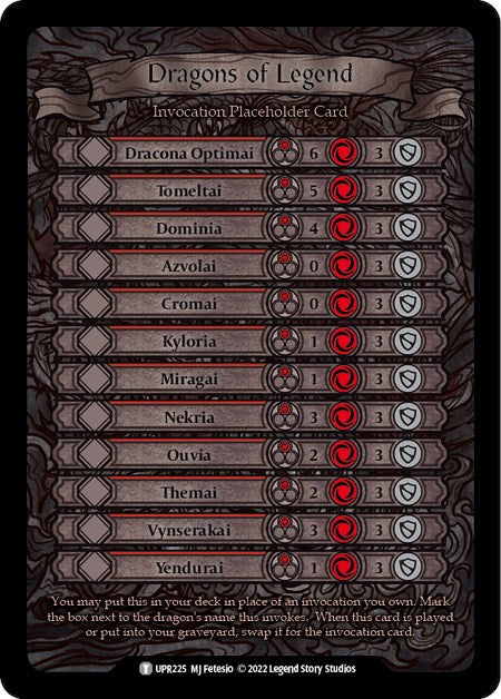 Dragons of Legend Invocation Placeholder Card [UPR225] (Uprising) | Galactic Gamez