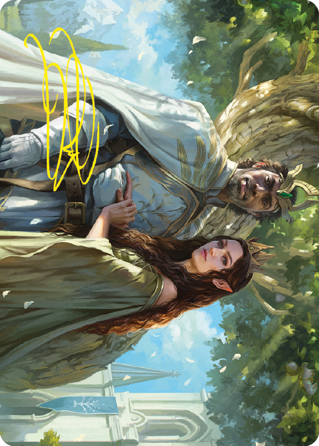 Aragorn and Arwen, Wed Art Card (Gold-Stamped Signature) [The Lord of the Rings: Tales of Middle-earth Art Series] | Galactic Gamez