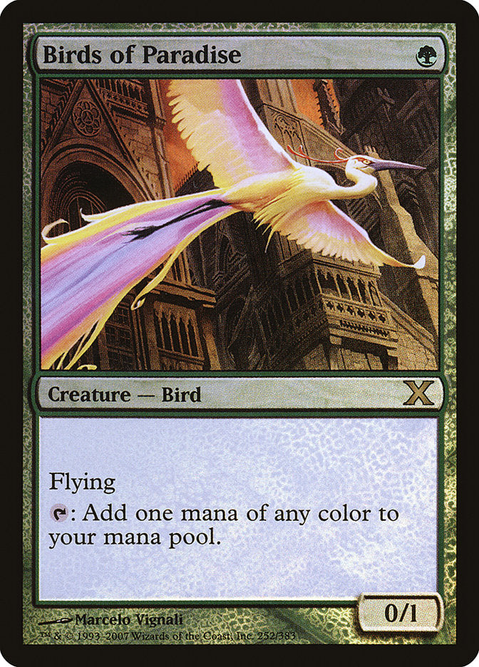 Birds of Paradise (Premium Foil) [Tenth Edition] | Galactic Gamez