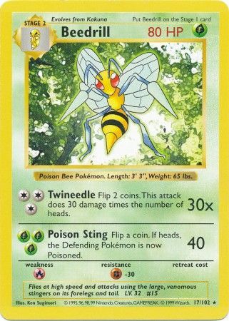 Beedrill (17/102) [Base Set Shadowless Unlimited] | Galactic Gamez