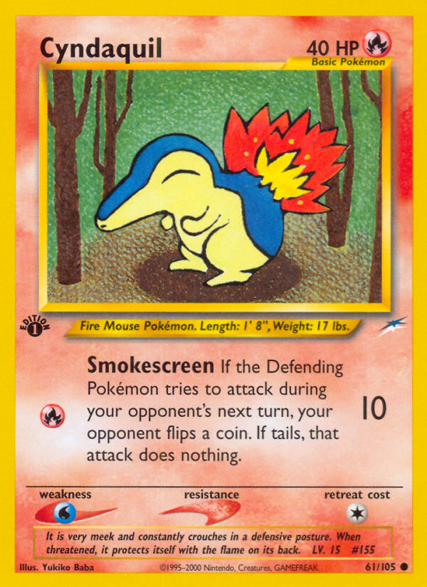 Cyndaquil (61/105) [Neo Destiny 1st Edition] | Galactic Gamez