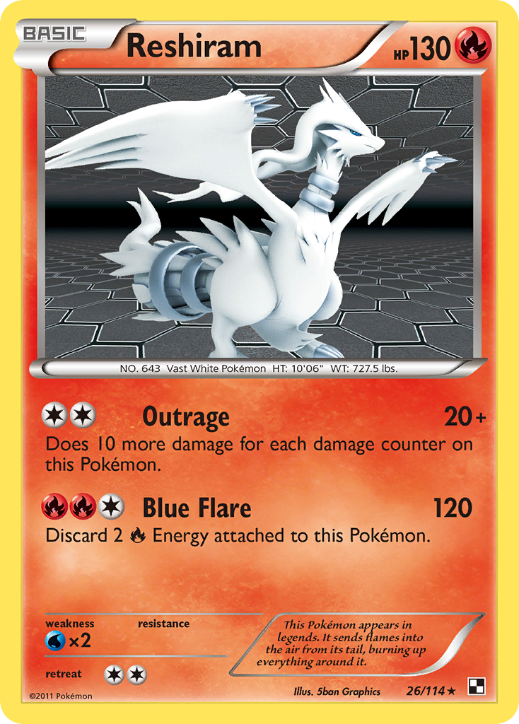 Reshiram (26/114) [Black & White: Base Set] | Galactic Gamez