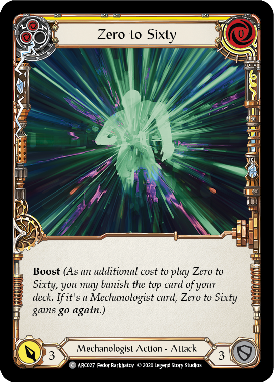 Zero to Sixty (Yellow) [ARC027] Unlimited Edition Rainbow Foil | Galactic Gamez