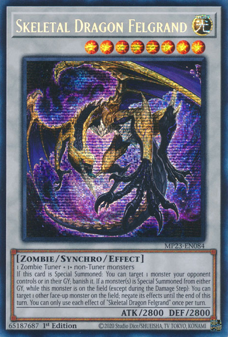 Skeletal Dragon Felgrand [MP23-EN084] Prismatic Secret Rare | Galactic Gamez