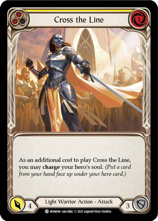 Cross the Line (Yellow) (Rainbow Foil) [MON046-RF] 1st Edition Rainbow Foil | Galactic Gamez