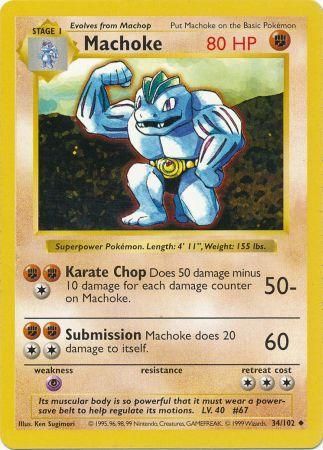 Machoke (34/102) [Base Set Shadowless Unlimited] | Galactic Gamez