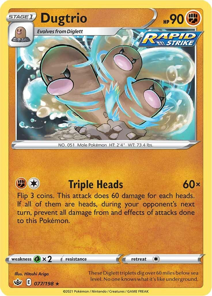 Dugtrio (077/198) [Sword & Shield: Chilling Reign] | Galactic Gamez