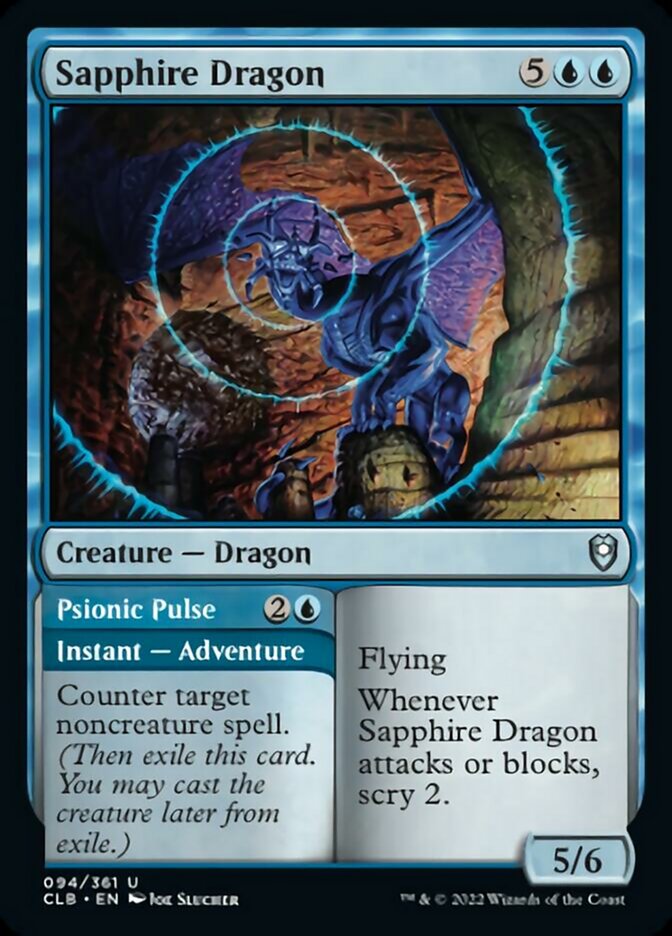 Sapphire Dragon // Psionic Pulse [Commander Legends: Battle for Baldur's Gate] | Galactic Gamez