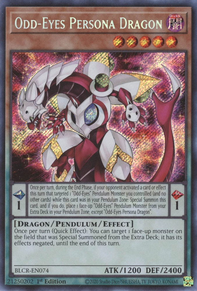 Odd-Eyes Persona Dragon [BLCR-EN074] Secret Rare | Galactic Gamez