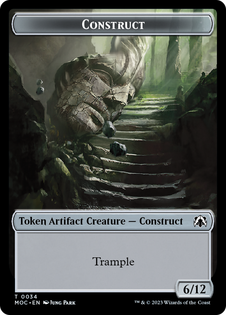 Phyrexian Golem // Construct Double-Sided Token [March of the Machine Commander Tokens] | Galactic Gamez