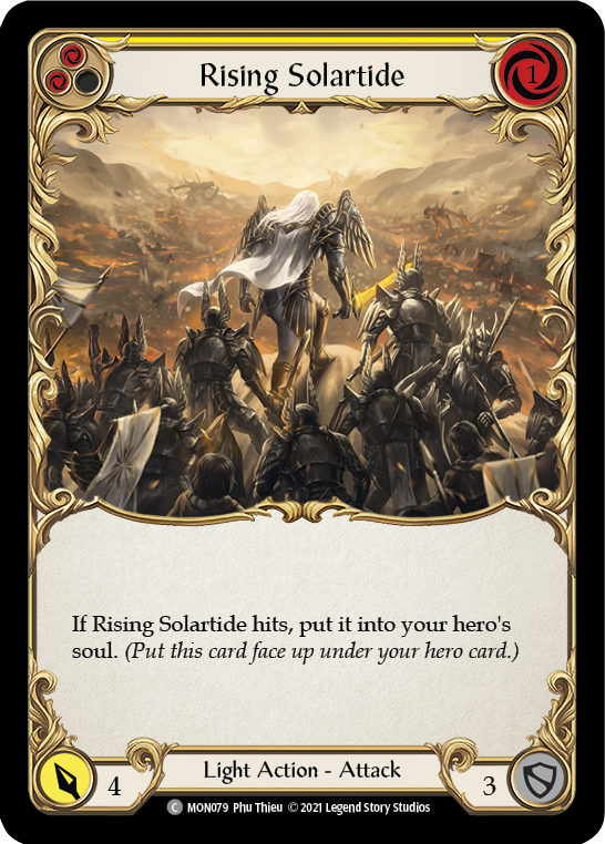 Rising Solartide (Yellow) [MON079-RF] 1st Edition Rainbow Foil | Galactic Gamez